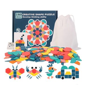 180 pièces Puzzle géométriques bois