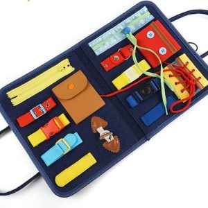 Jouet éducatif pour motricité fine et apprentissage des attaches du quotidien