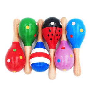 Maracas en bois pour enfant et bébé