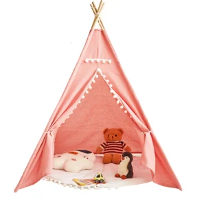 Tente Tipi pour Enfant Forme Indigène – Cabane de Jeu en Bois et Coton