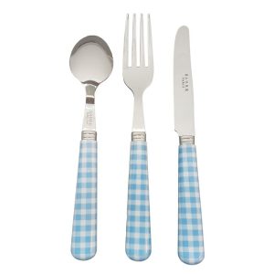 Couverts bébé Vichy Bleu 3 pièces