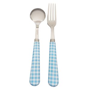 Couvert enfant Vichy Bleu 2 pièces