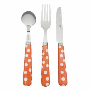 Couverts enfant Pois Orange 3 pièces