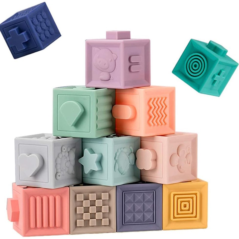 12 blocs sensoriels en silicone Montessori – Image 2