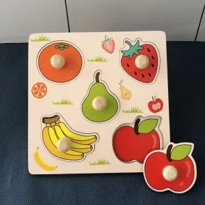 Puzzle bois 5 pièces 2 ans avec picots
