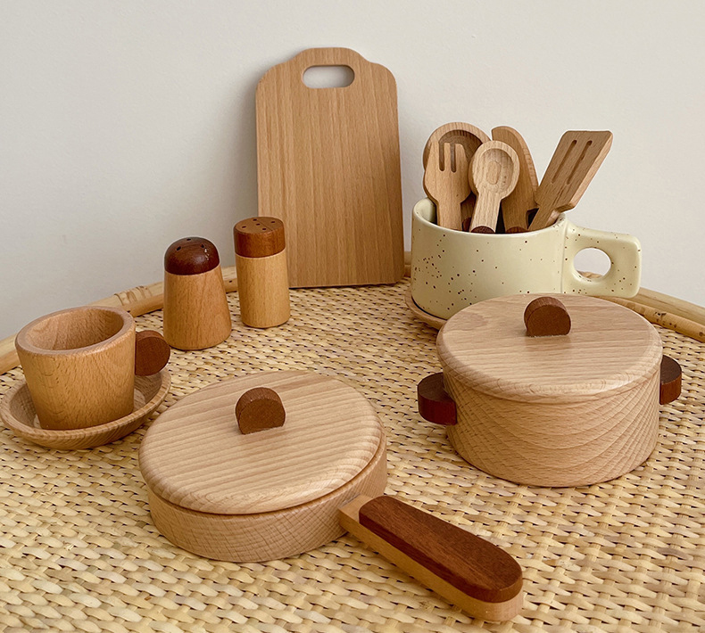 Ustensils de cuisine en bois – 15 pièces