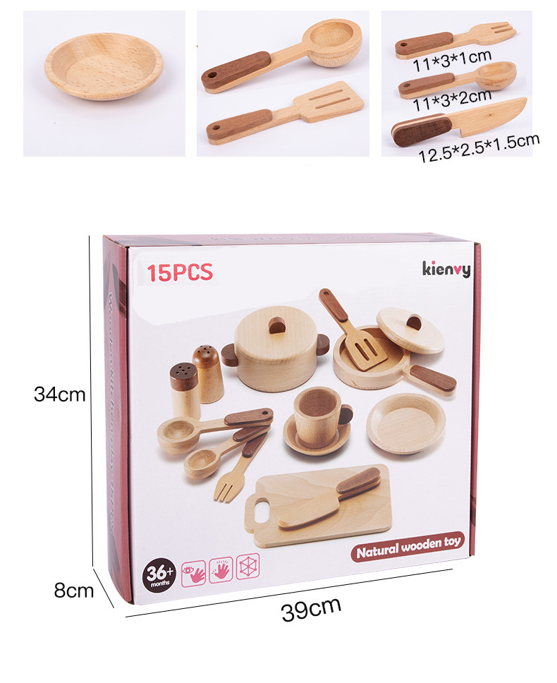Ustensils de cuisine en bois – 15 pièces – Image 4