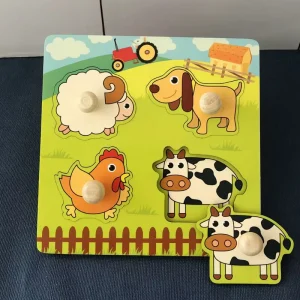 Puzzle éducatif en bois Montessori bébé 1 à 3 ans – Nodoki