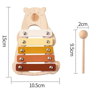 🐻 Xylophone Montessori en Bois – Design Ours