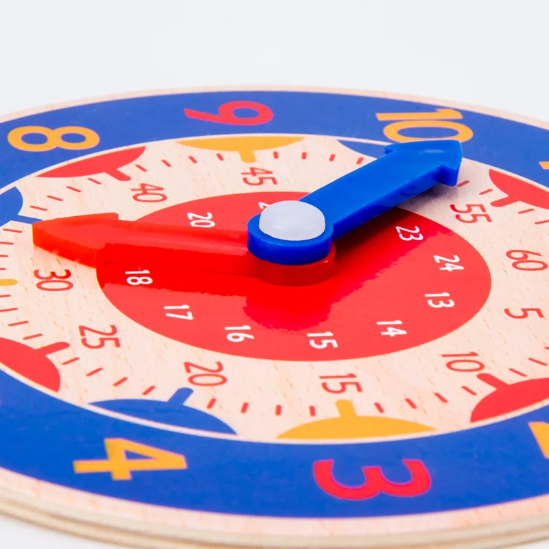 Horloge Montessori en bois – Apprendre à lire l’heure 12H/24H et les minutes – Image 3