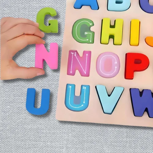 Puzzle alphabet Montessori en bois – Idéal de 2 à 4 ans – Image 2