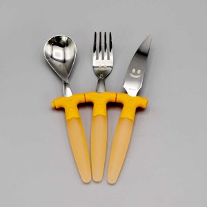 Couverts enfant inox Farandole Orange 3 pièces