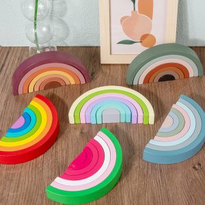 Arc-en-ciel en bois Montessori