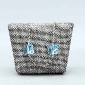 Bracelet enfant Argent massif avec 2 Papillons Bleus