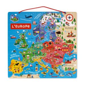 CARTE D&rsquo;EUROPE MAGNÉTIQUE (BOIS)