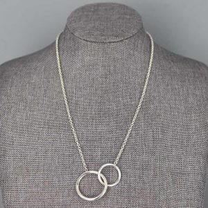 Collier argent massif Anneaux doubles