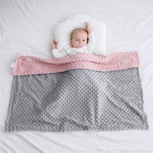 Couverture Rose Bébé - DeuxCouleurs™ - Gris et Rose