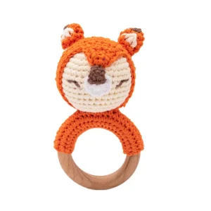 Hochet de naissance Renard en crochet