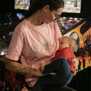 T-shirt allaitement rose LAIT&rsquo;S GET CRAZY