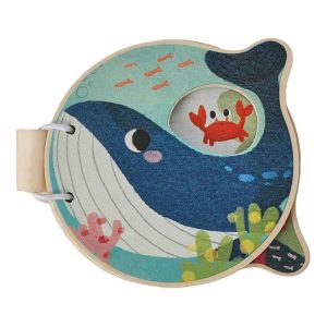 Livre en tissu et en bois pour bébé | Éveil Sensoriel