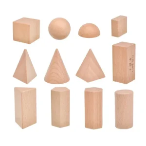 Sac mystère Montessori – Formes géométriques en bois naturel